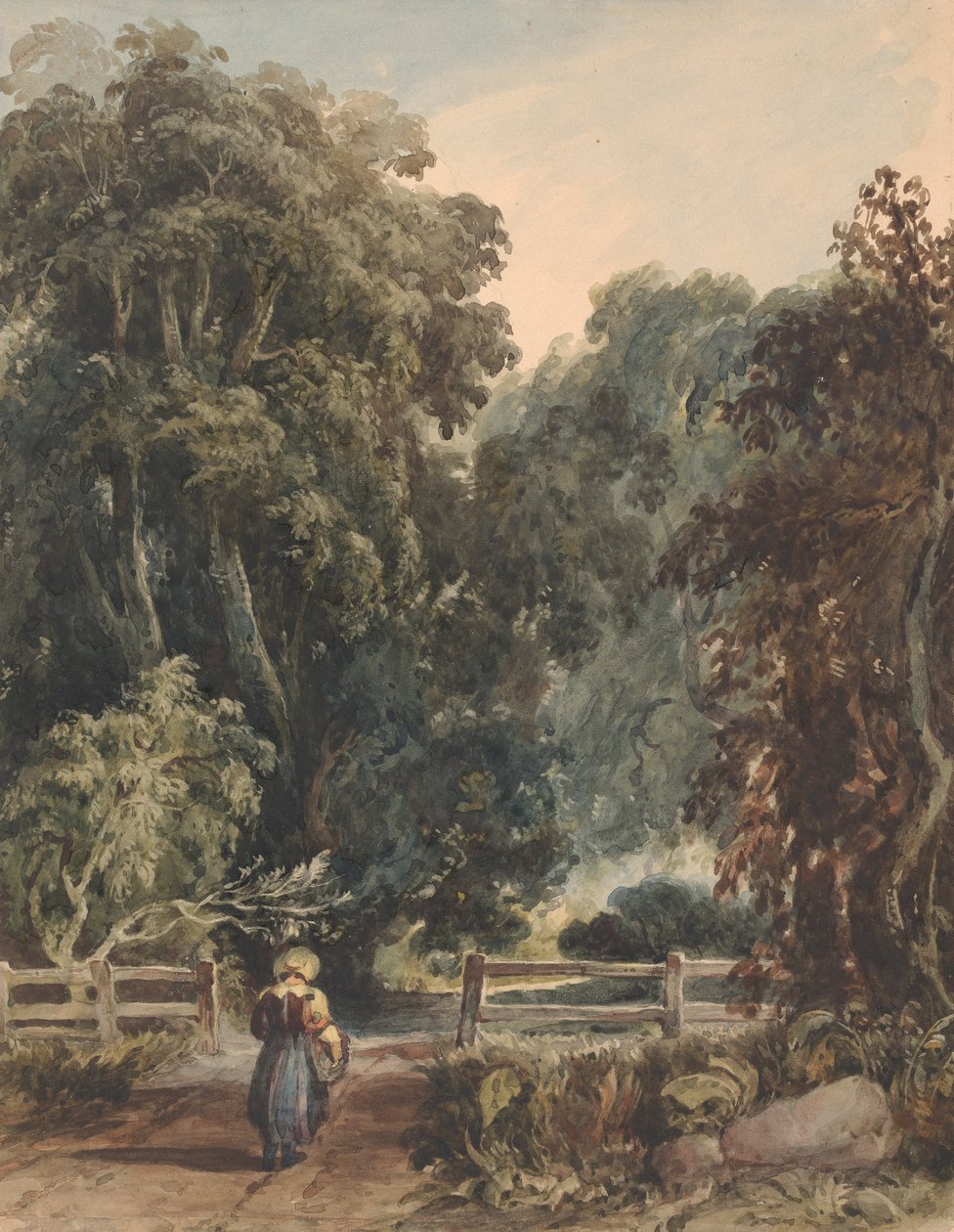 Lány a sávon, erdős területre belépve alkotó: Thomas Sully