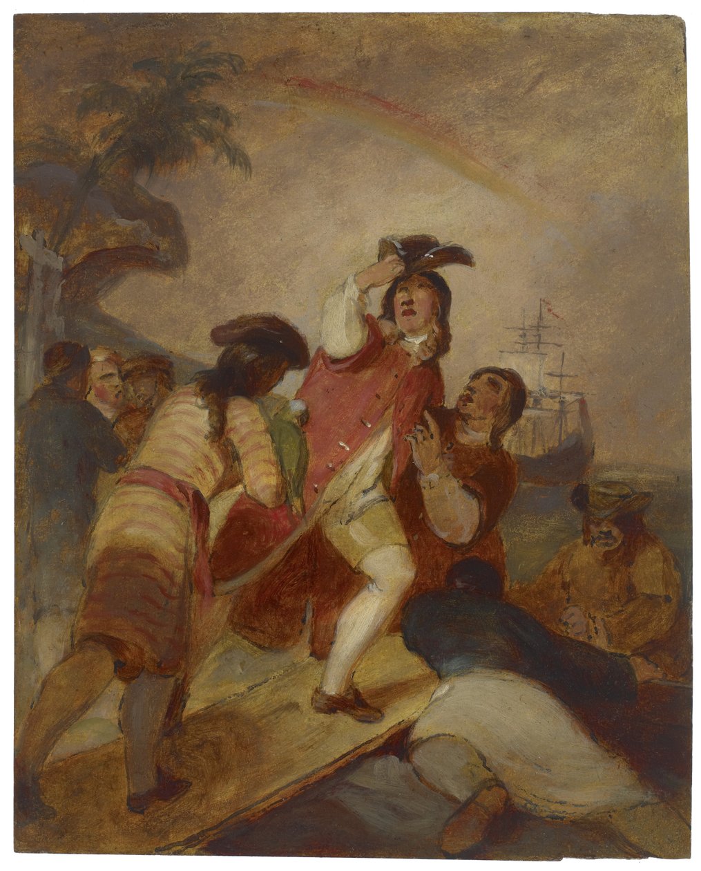 Robinson Crusoe és embere pénteken elhagyja a szigetet, 1856 körül alkotó: Thomas Sully