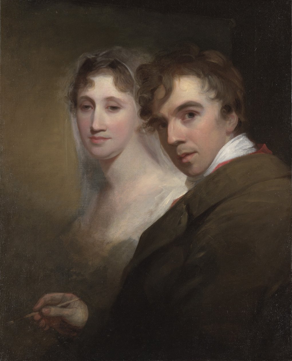 A feleségét festő művész önarcképe, 1810 körül alkotó: Thomas Sully