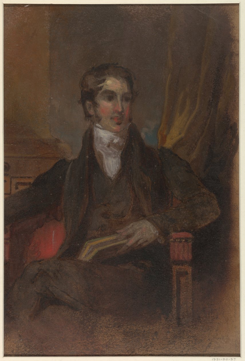 Tanulmány a "James Cornell Biddle portréjához", Szépművészeti Múzeum, Houston, TX alkotó: Thomas Sully