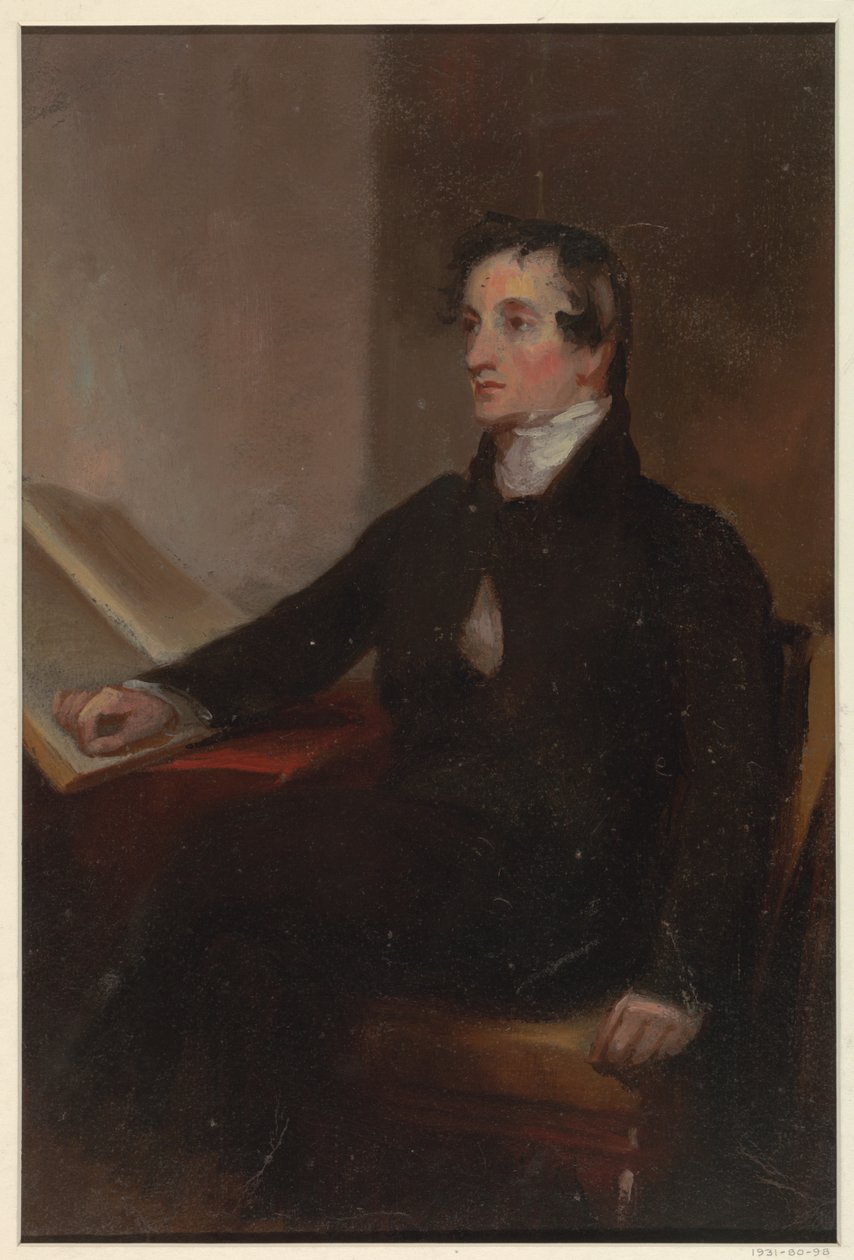 Tanulmány a "The Reverend Thomas Stockton" számára, a San Francisco-i Szépművészeti Múzeum, San Francisco, CA alkotó: Thomas Sully