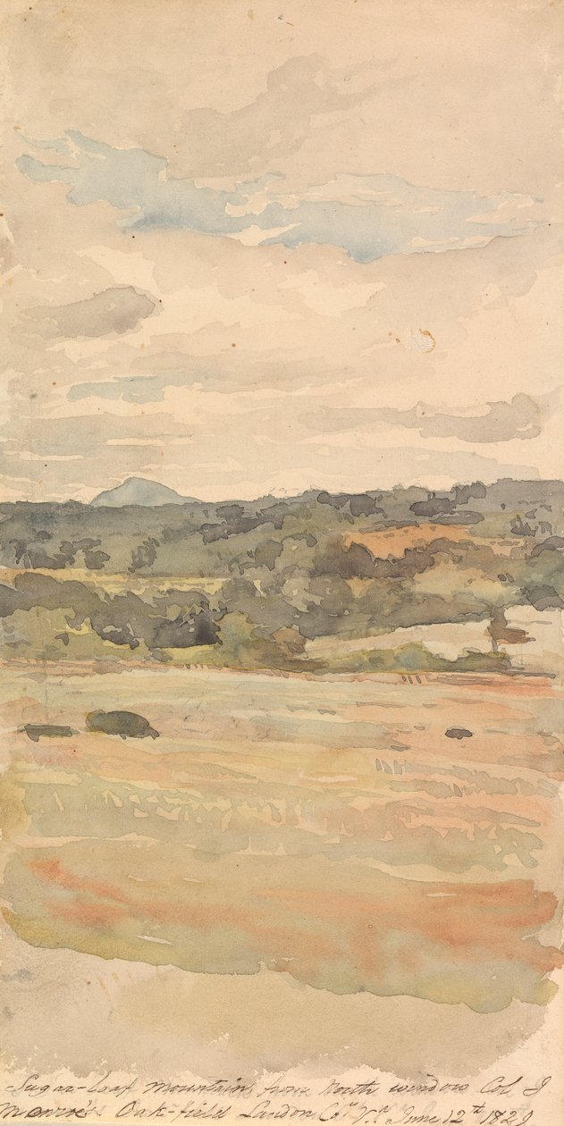 Sugar-Loaf Mountain, Északi ablakból, J. Monroe ezredes. Oak-Field Landon Co. Va. 1829. június 12 alkotó: Thomas Sully