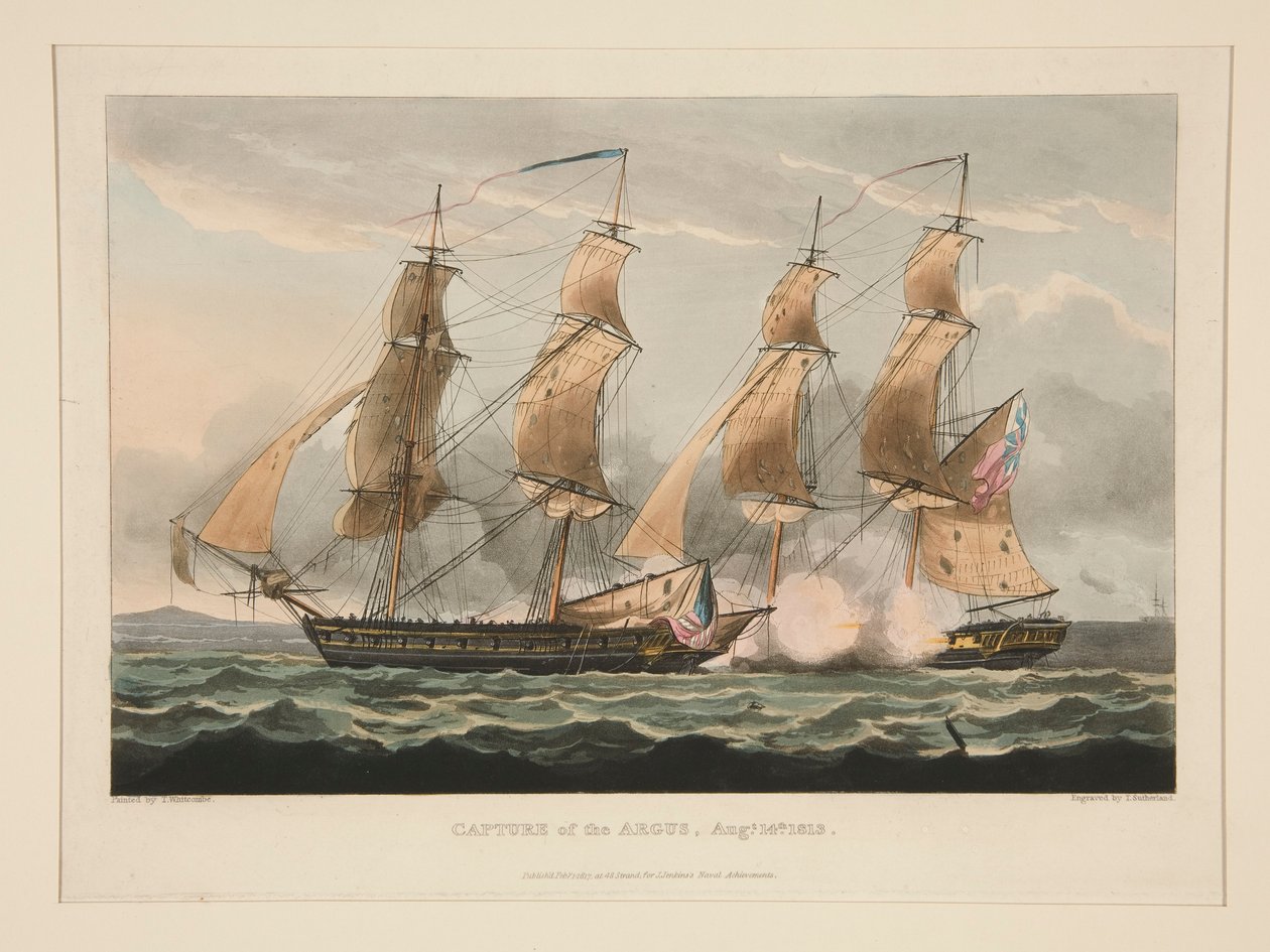 Az Argus elfoglalása, aug. 1813. 14 alkotó: Thomas Sutherland