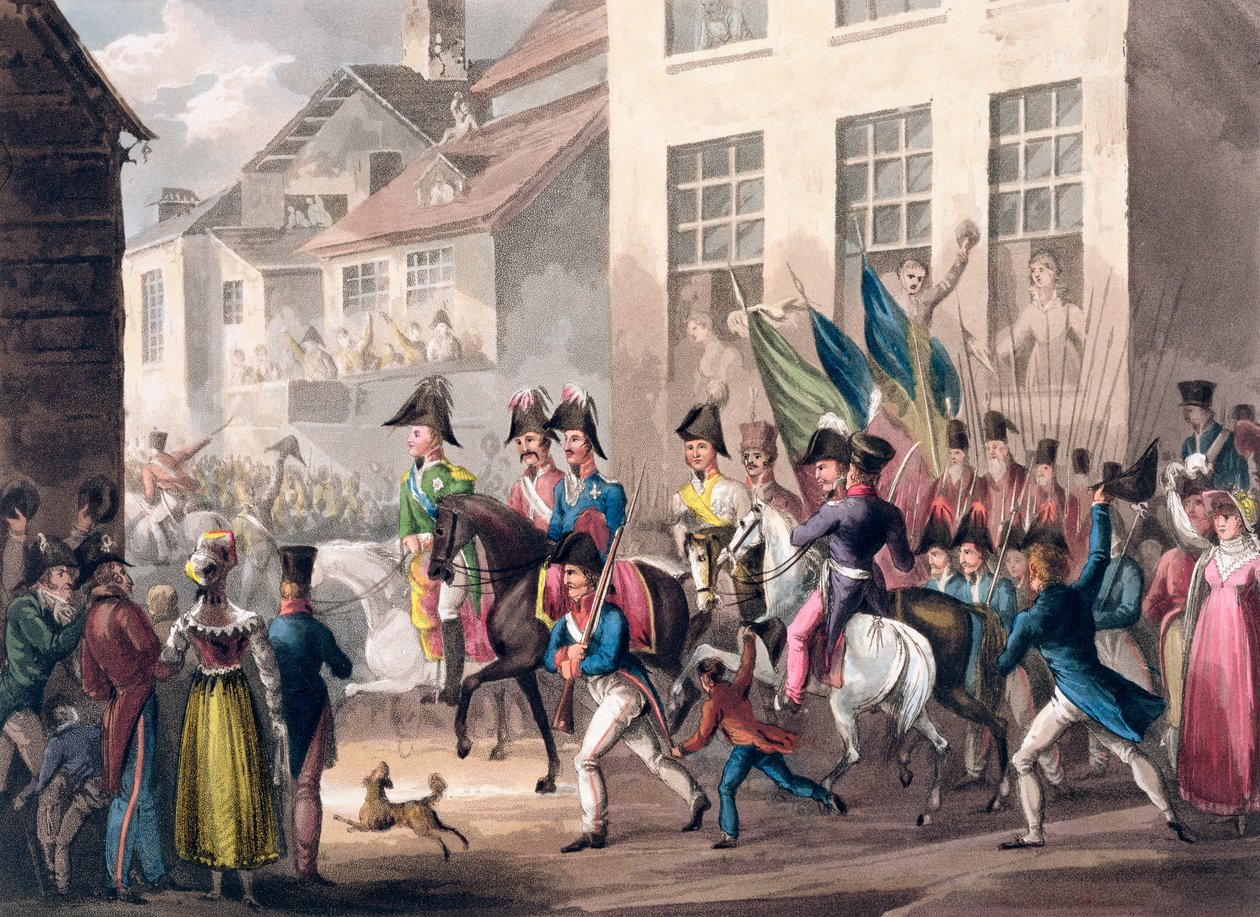 "A szövetségesek belépése Párizsba, 1814. március 31.", 1815. alkotó: Thomas Sutherland
