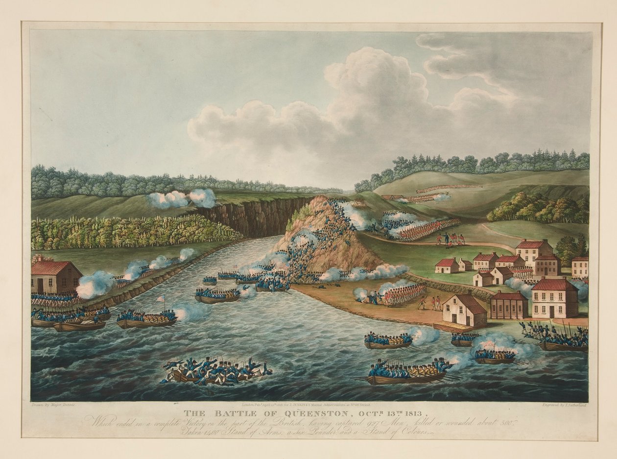 A queenstowni csata, 1813. október 13., megjelent a J. Jenkins Martial Achievements számára alkotó: Thomas Sutherland