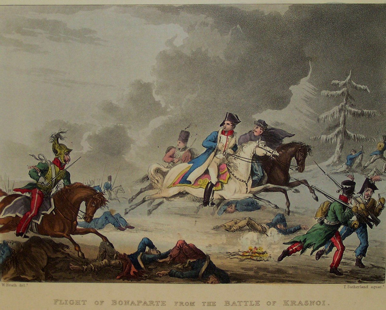 Bonaparte repülése a krasznoi csatából, 1815 alkotó: Thomas Sutherland