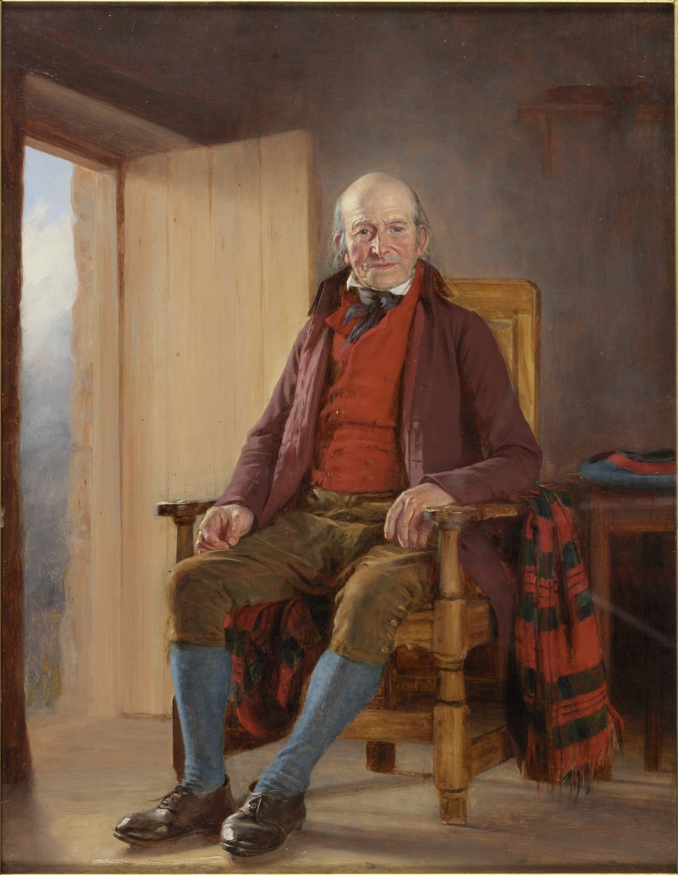 Egy northumbriai farmer (olaj a panelen) alkotó: Thomas Sword Good