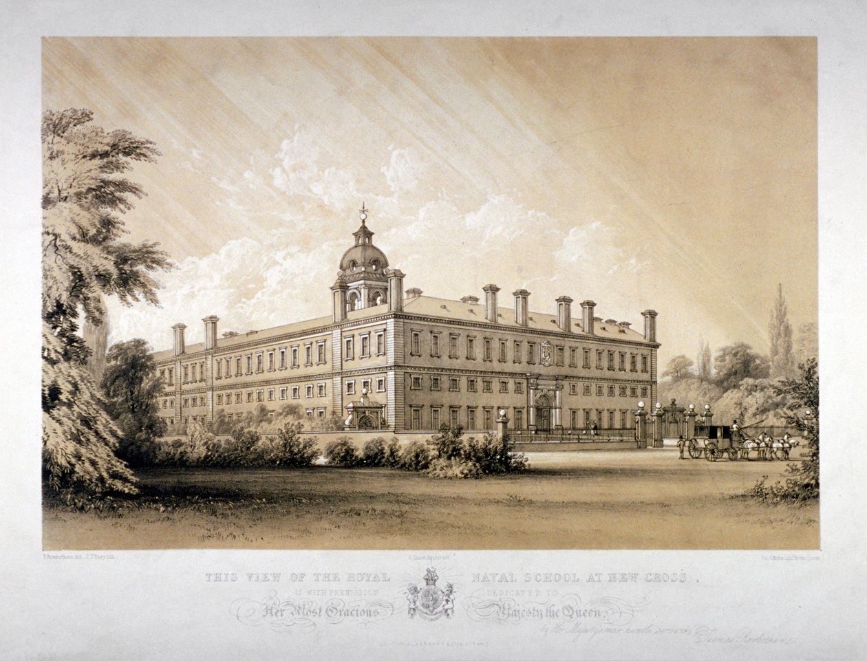 The Royal Naval School at New Cross, Lewisham, London, 1870. alkotó: Thomas Talbot Bury