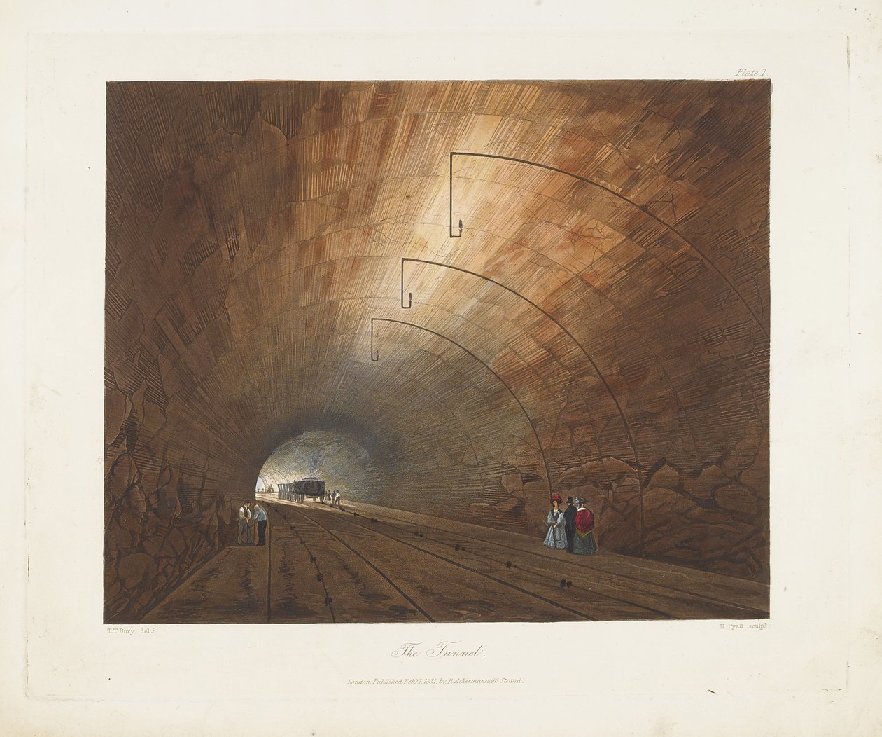Az alagút. Színes nézetek a liverpooli és manchesteri vasútról, 1831 alkotó: Thomas Talbot Bury