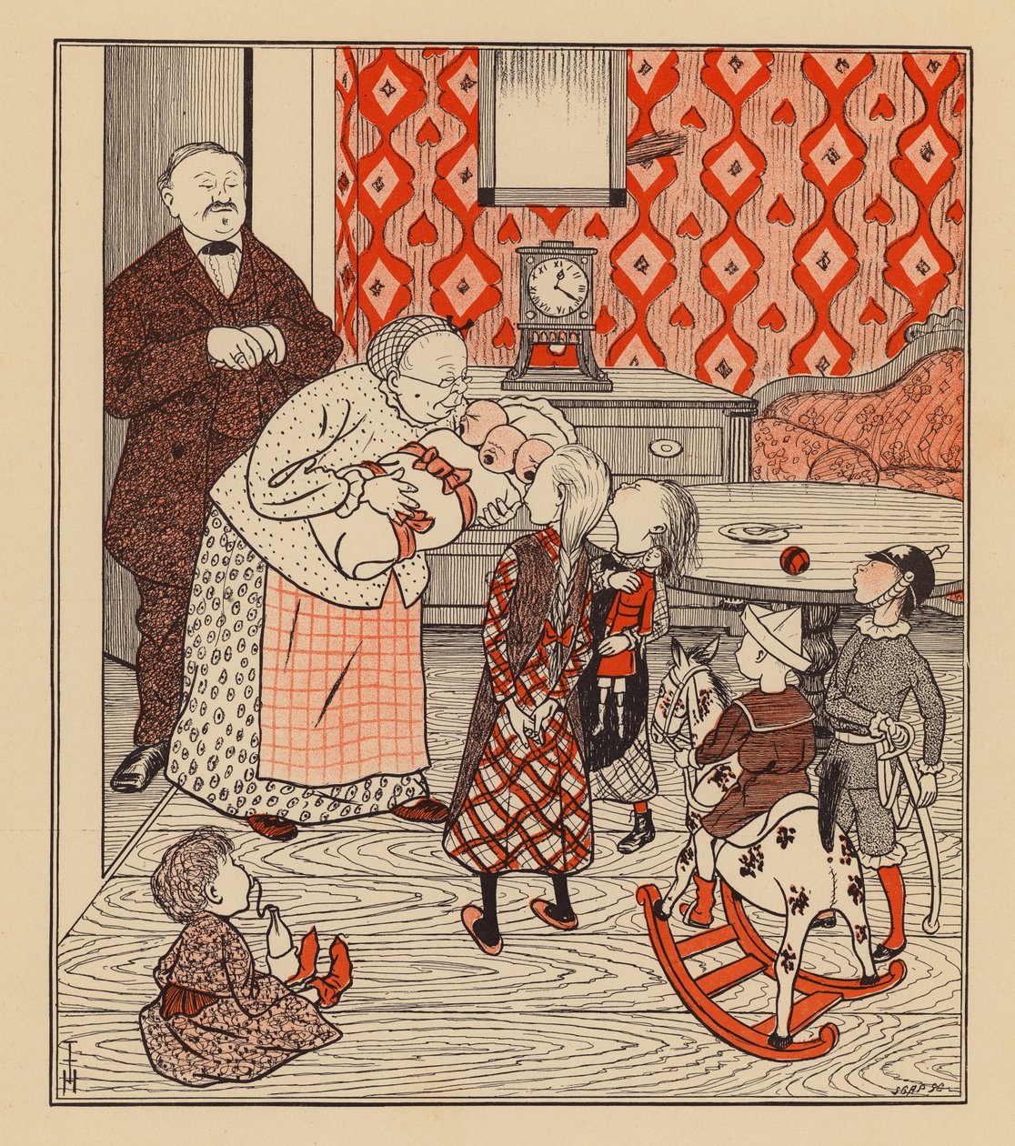 Egy férjmodell (színes litográfia) alkotó: Thomas Theodor Heine