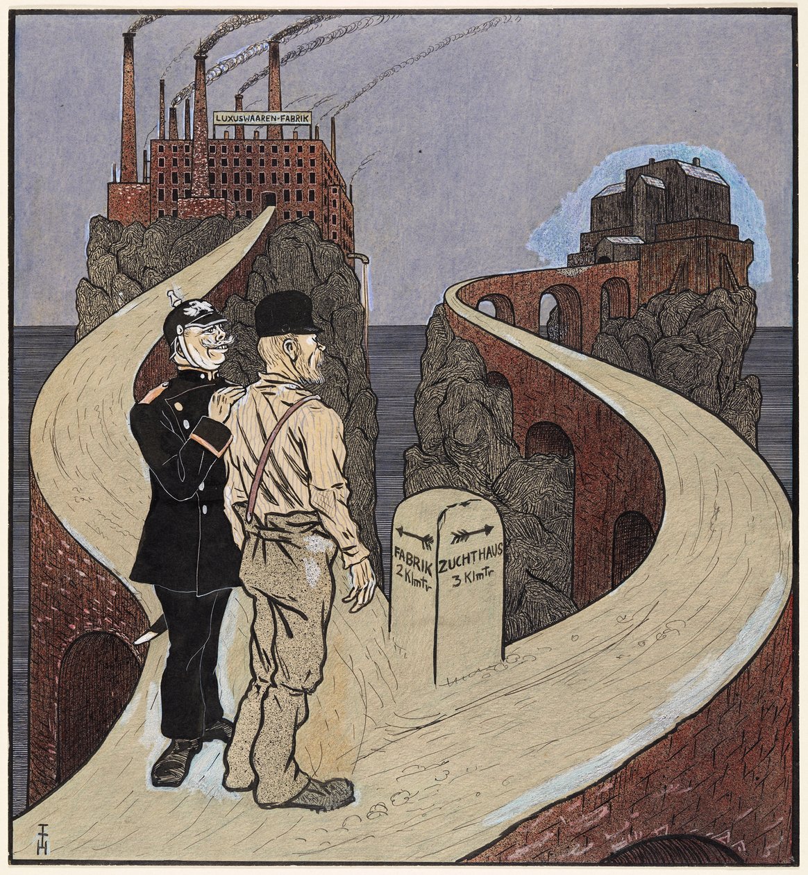 A szociális kérdés megoldása, Simplicissimus III/27 alkotó: Thomas Theodor Heine