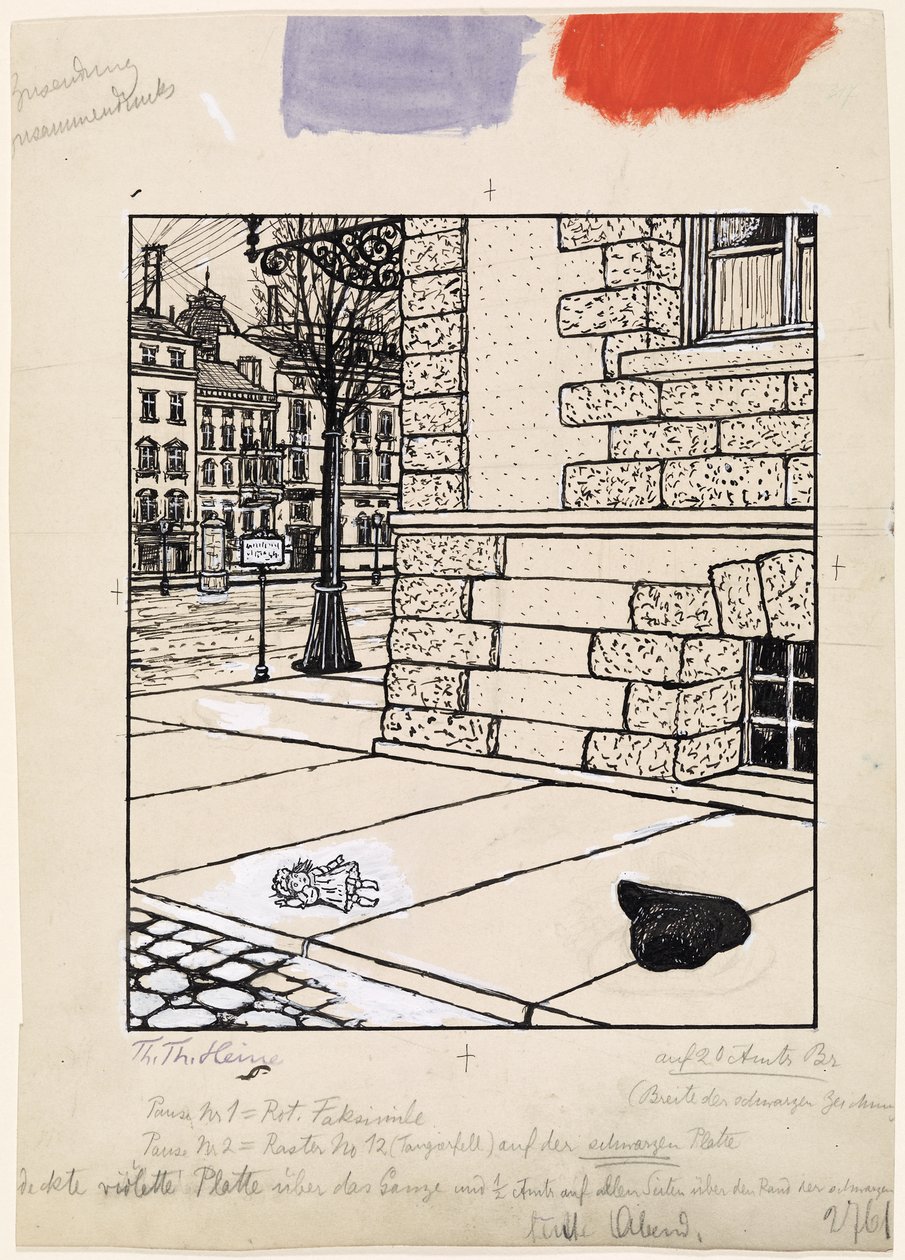 Az utcai tüntetés után; Simplicissimus XIV/52 alkotó: Thomas Theodor Heine