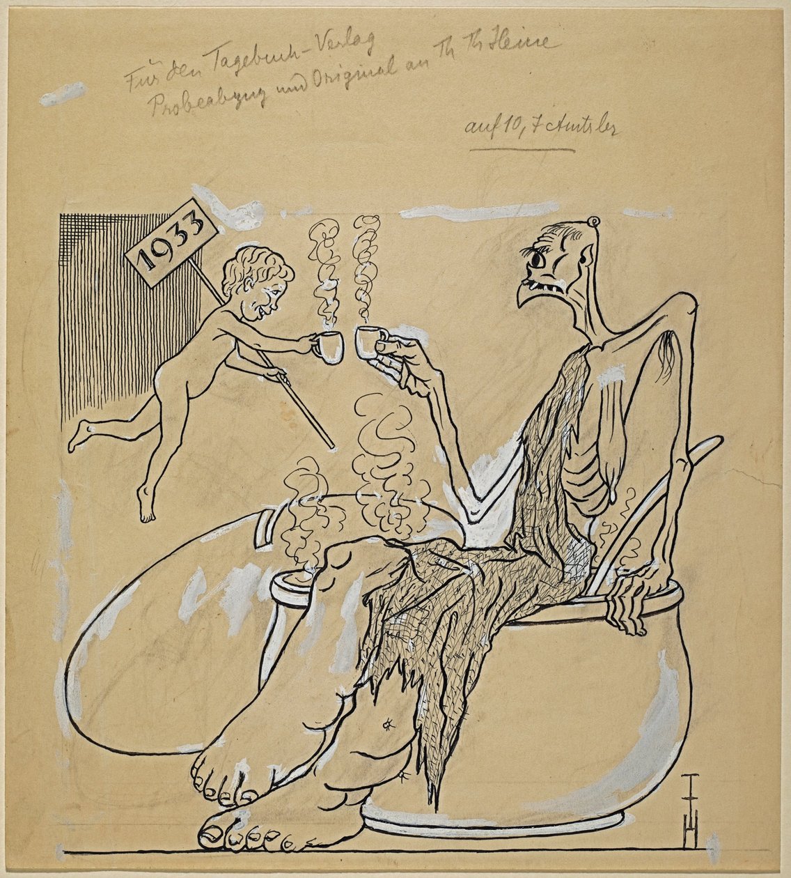 Boldog új évet 1933 alkotó: Thomas Theodor Heine