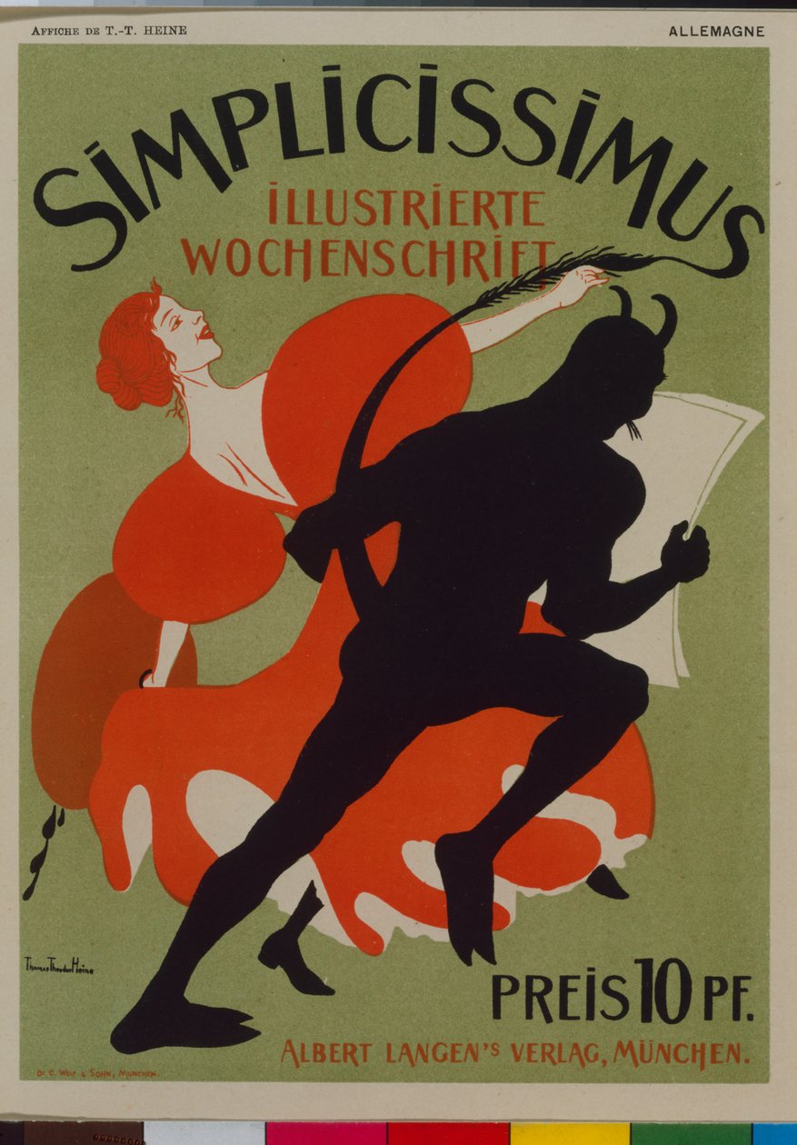 Simplicissimus reklámplakát alkotó: Thomas Theodor Heine