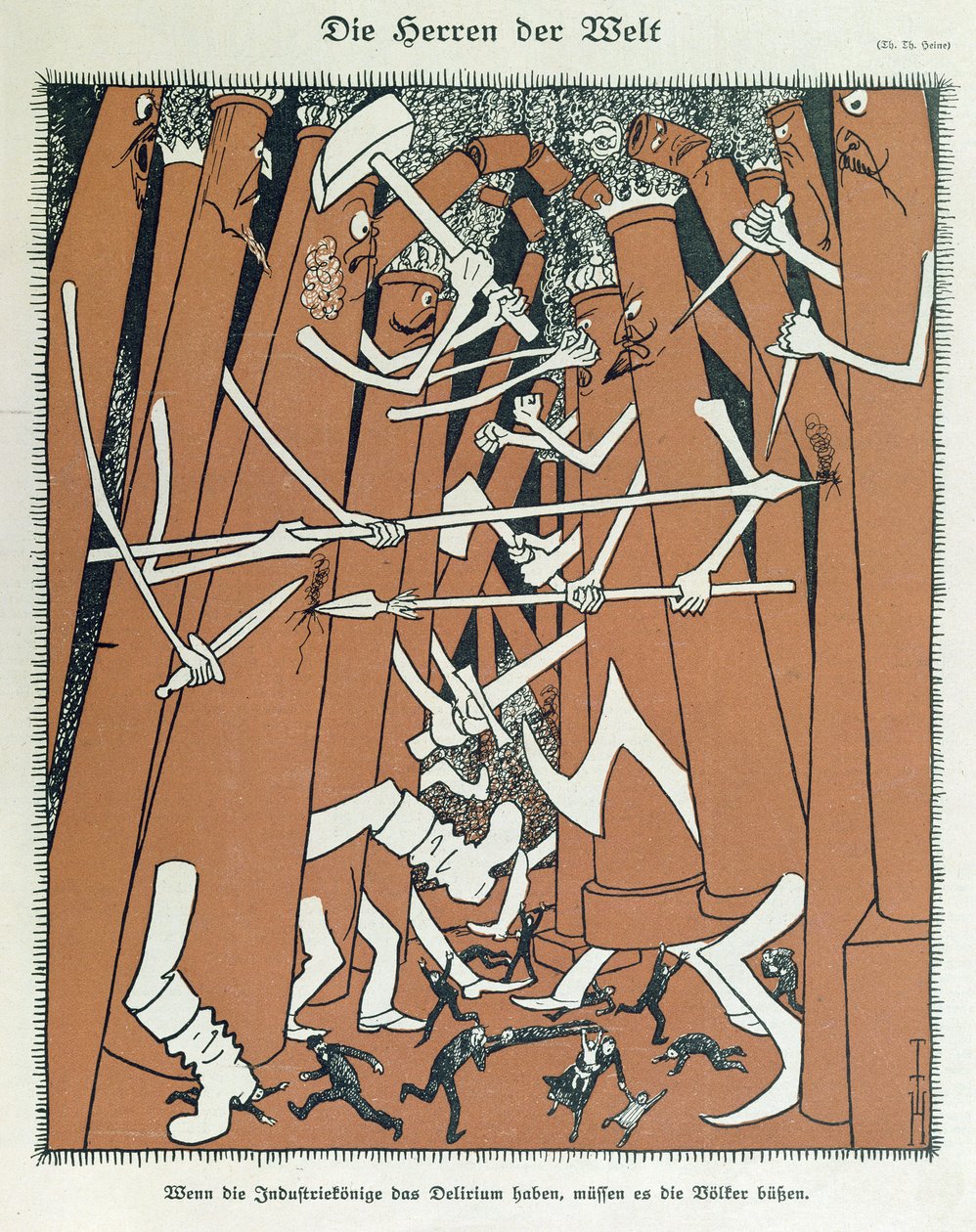 „A világ mesterei”, a „Simplicissimus” magazin borítója alkotó: Thomas Theodor Heine