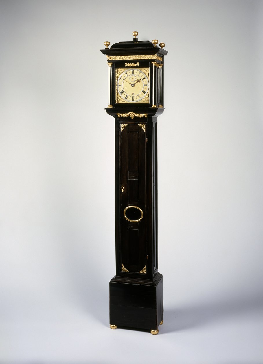 II. Károly római ütős, hónapig tartó hosszú tokos óra alkotó: Thomas Tompion