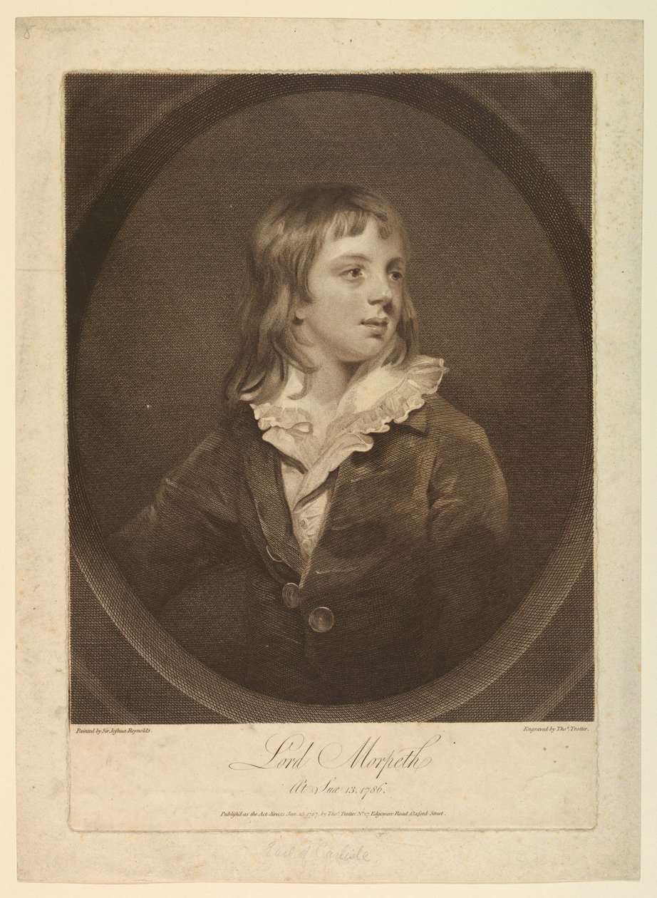 George Howard, Carlisle hatodik grófja, Morpeth vikomt portréja alkotó: Thomas Trotter