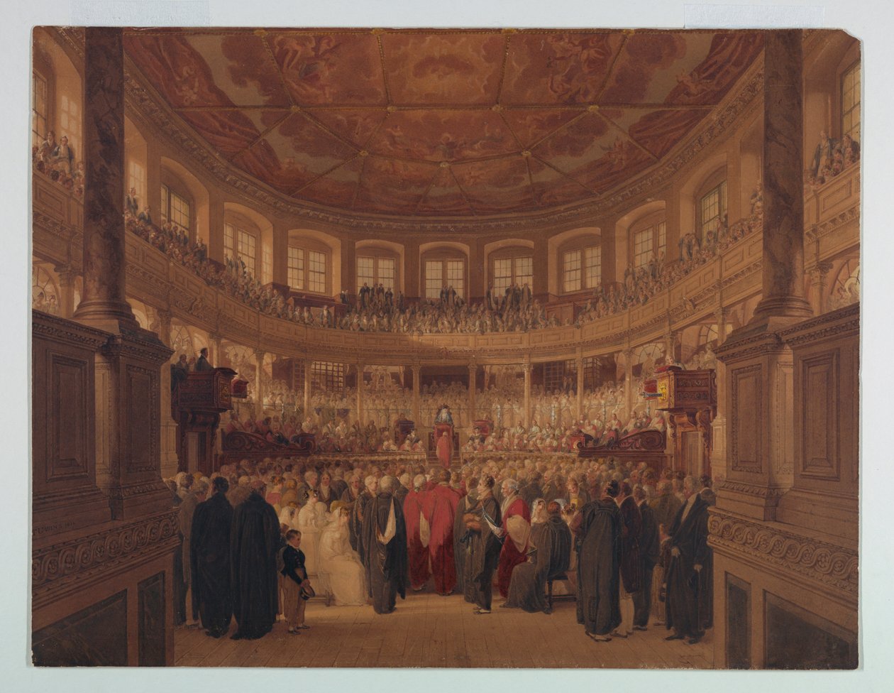 Rajz, Encaenia a Sheldoniában, 1814 alkotó: Thomas Unwins
