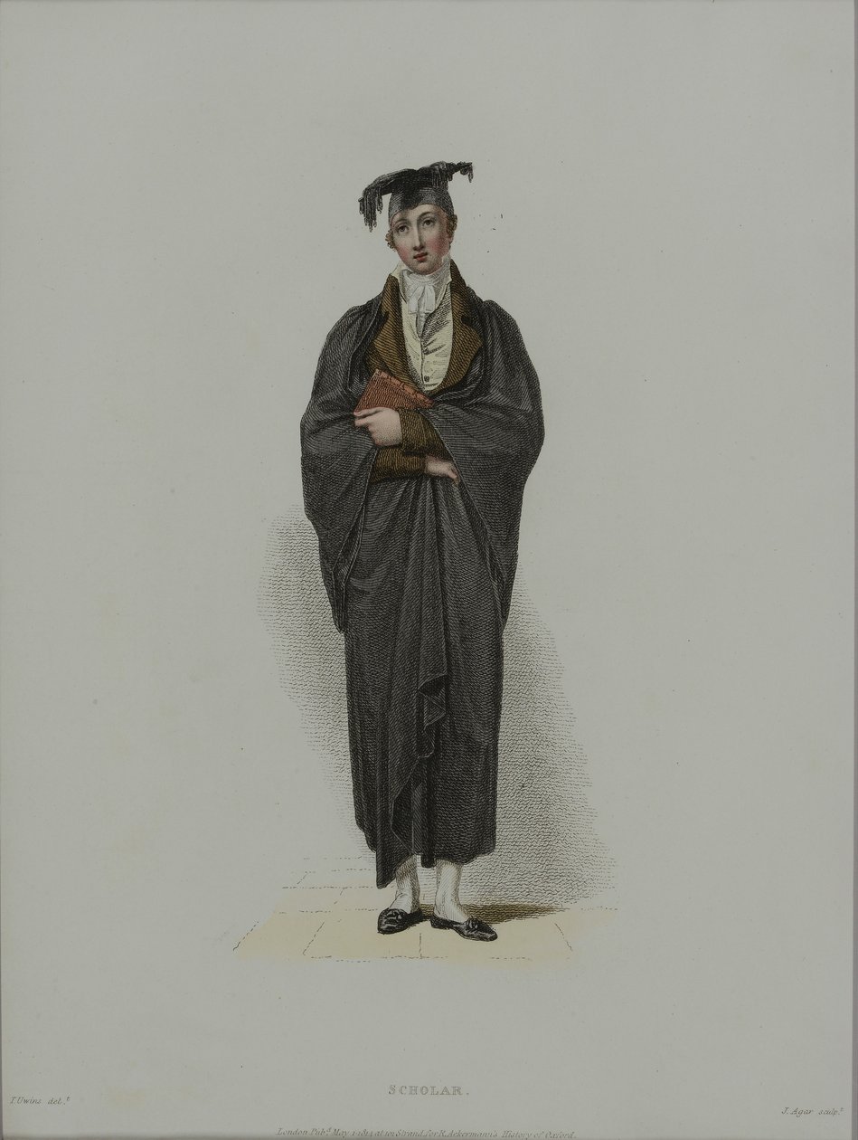 Tudós, metszett J. Agar, megjelent R. Ackermann „History of Oxford” című művében, 1814 (kézzel színezett rézkarc) alkotó: Thomas Uwins