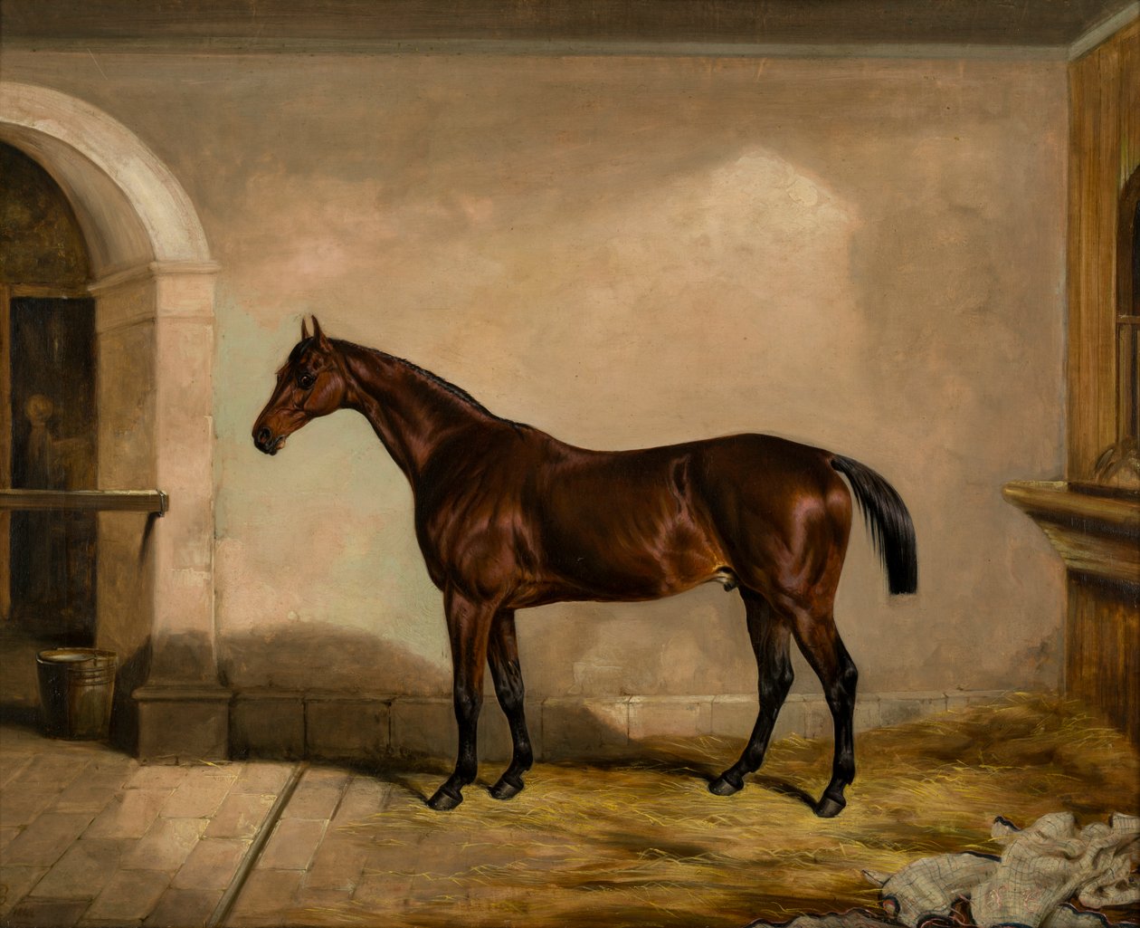 Teddy, a burkoló: A ló, 1842 körül (olaj, vászon) alkotó: Thomas W. Bretland