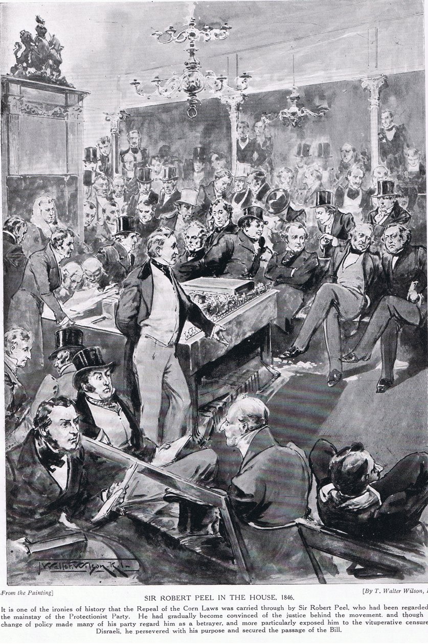 Sir Robert Peel a házban, 1846, illusztráció a 