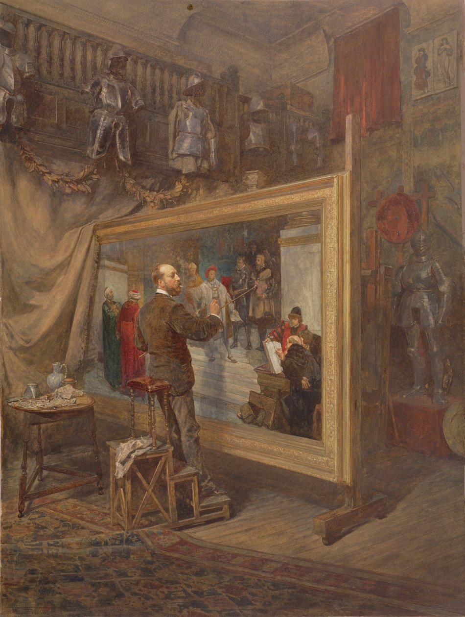 A történelemfestő, önarckép (akvarell papíron) alkotó: Thomas Walter Wilson