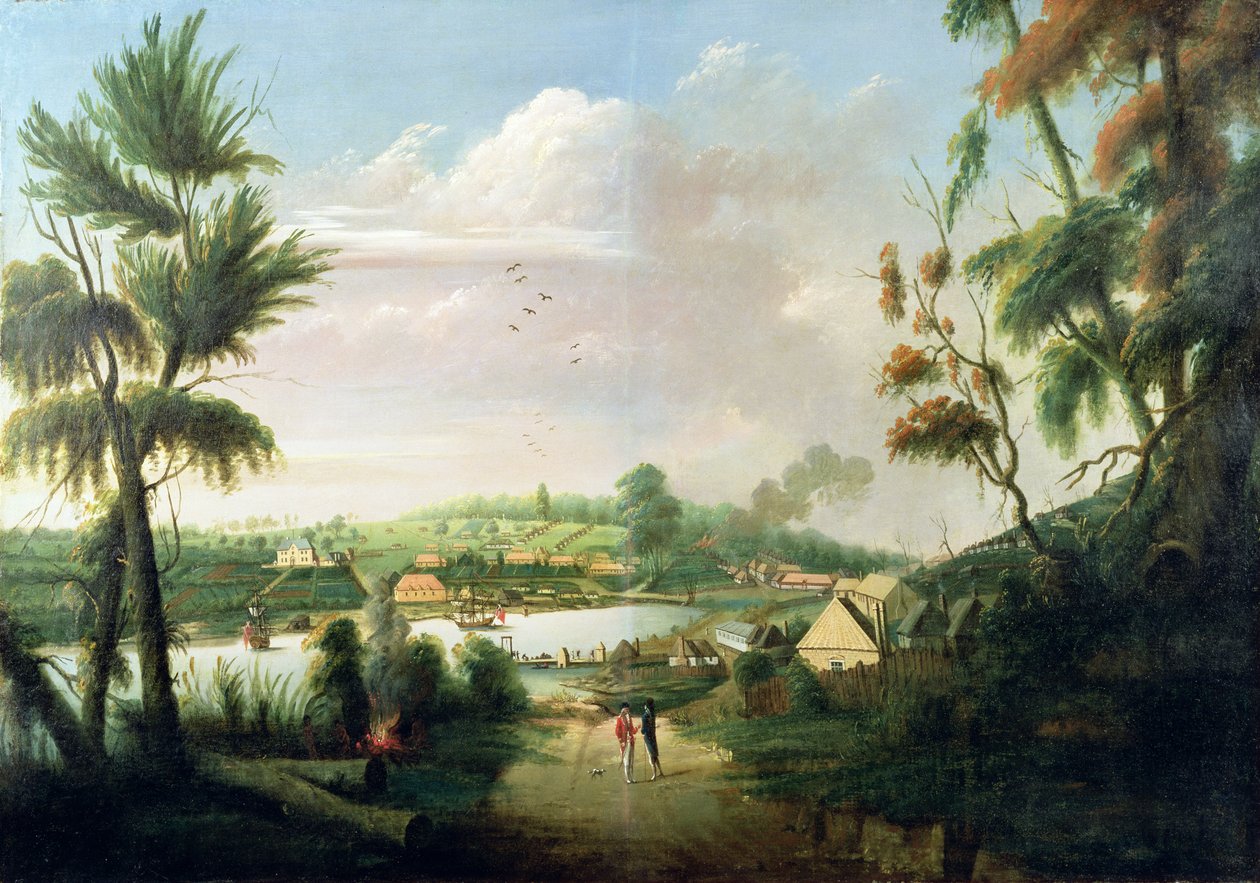A Sydney-öböl közvetlen északi általános képe, 1794 alkotó: Thomas Watling