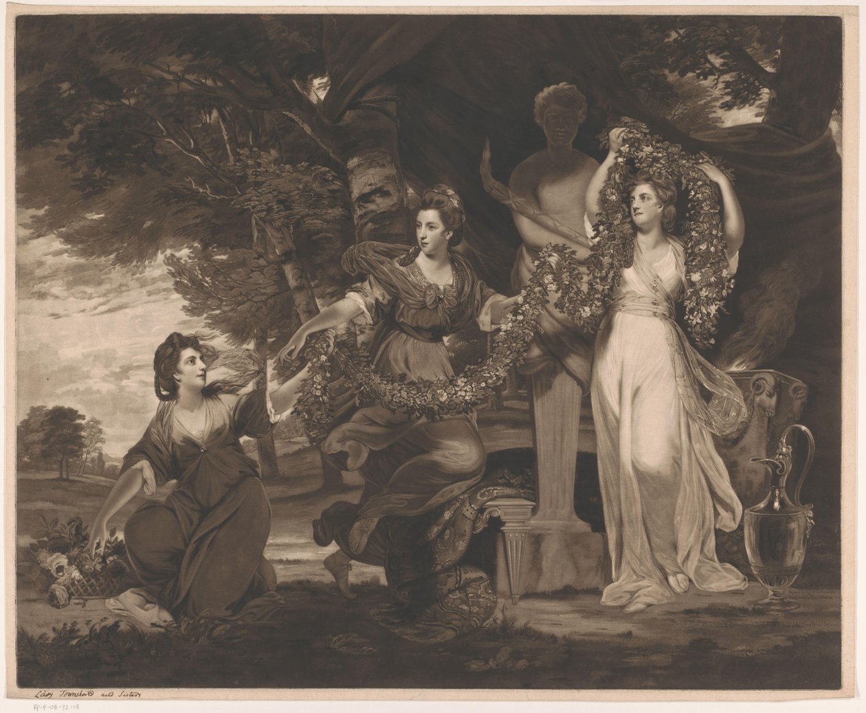 Barbara Beresford, Elizabeth Gardiner és Anne Townshend portréja, mint a három grácia alkotó: Thomas Watson