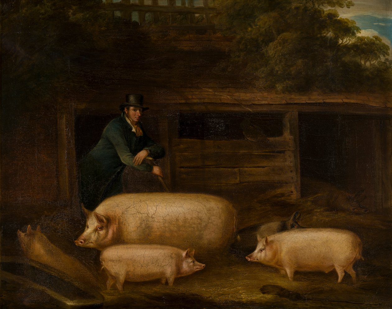 Harry Green, Malacember, disznóival, 1794-1843 körül (olaj, vászon) alkotó: Thomas Weaver