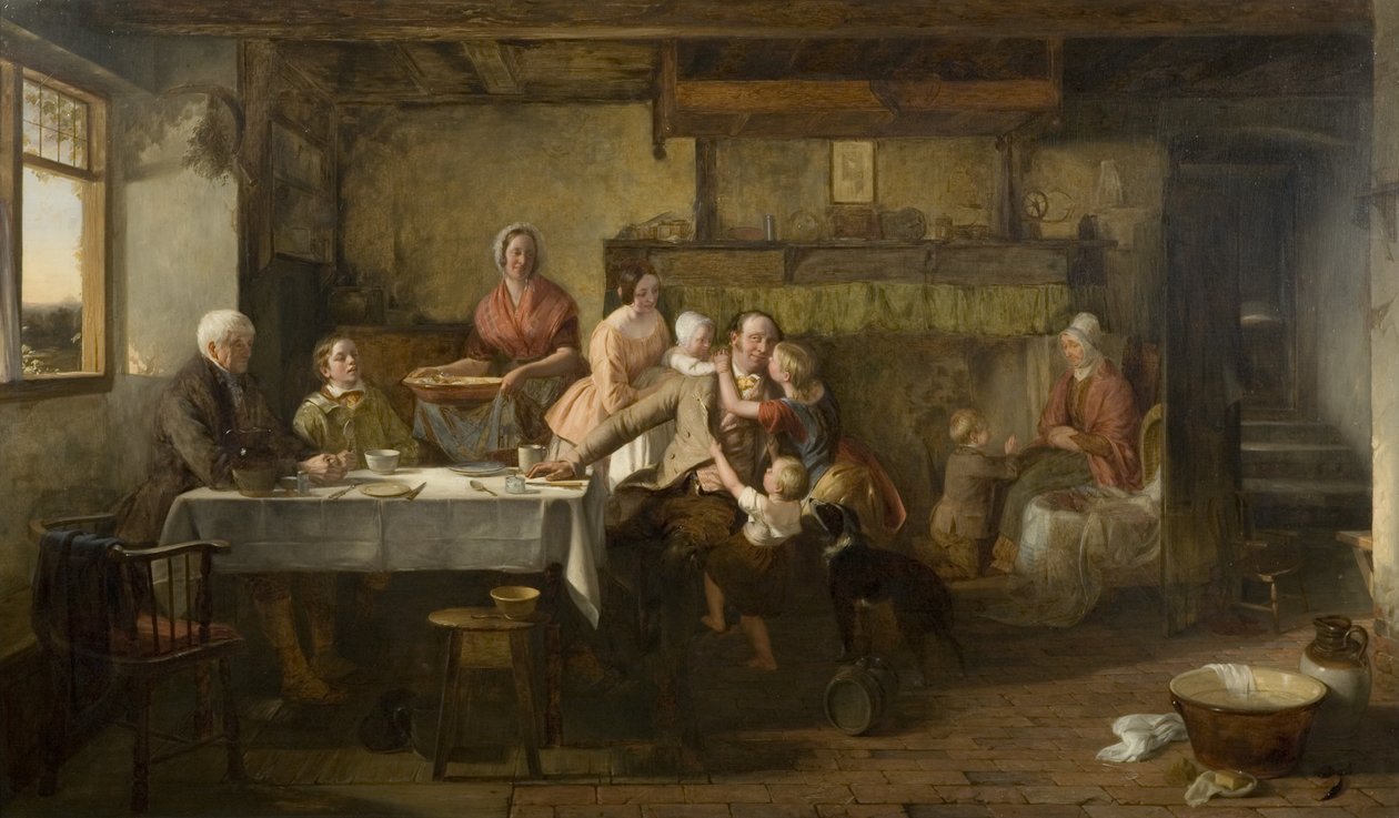 Jó éjszakát (olaj a panelen) alkotó: Thomas Webster
