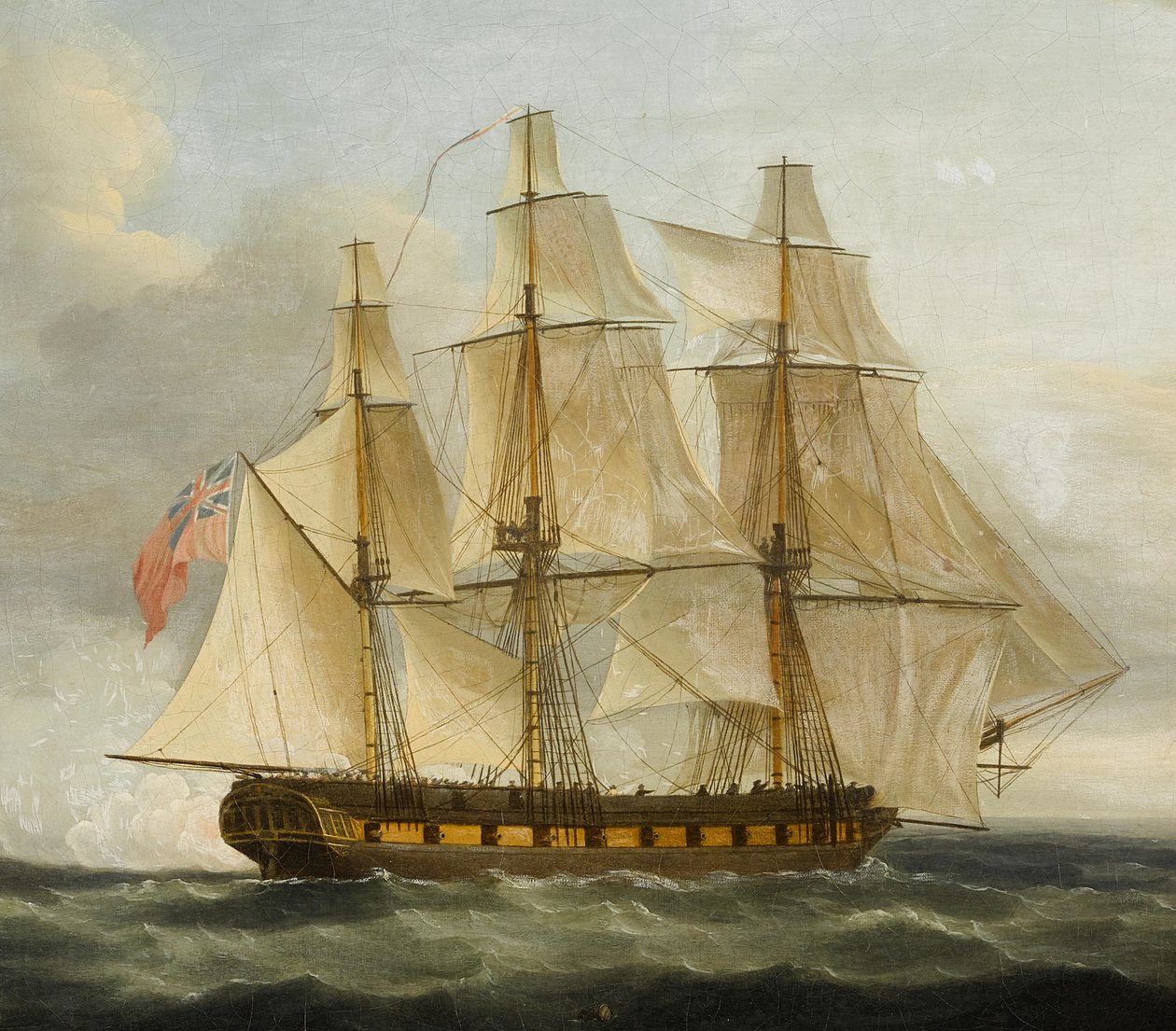 A Le Serene francia fregatt elfoglalása az angol Boreas fregatt által alkotó: Thomas Whitcombe