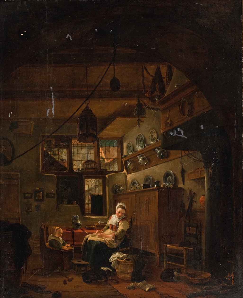 Egy holland farmház belseje alkotó: Thomas Wijck