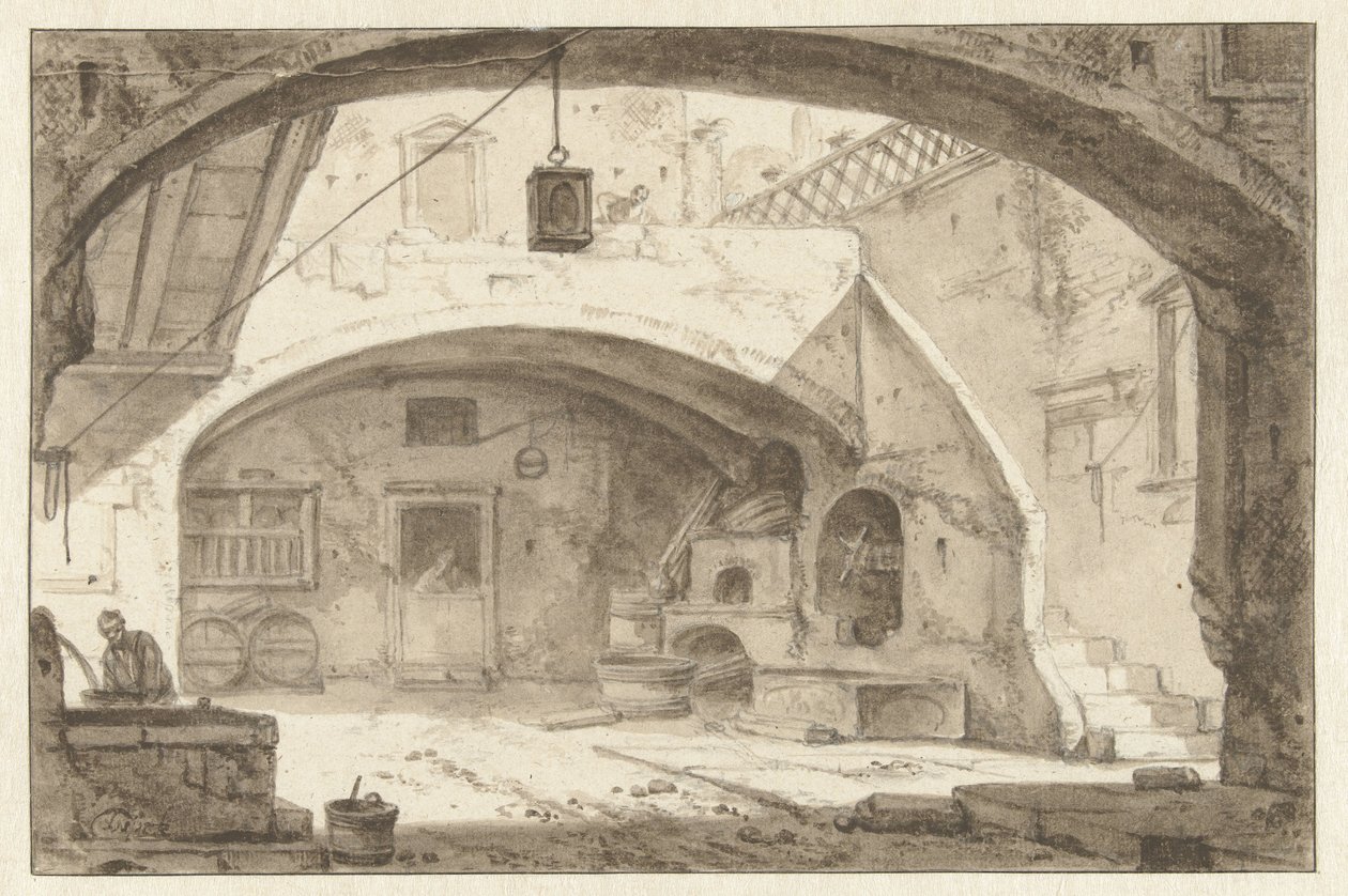 Olasz udvar pékséggel alkotó: Thomas Wijck