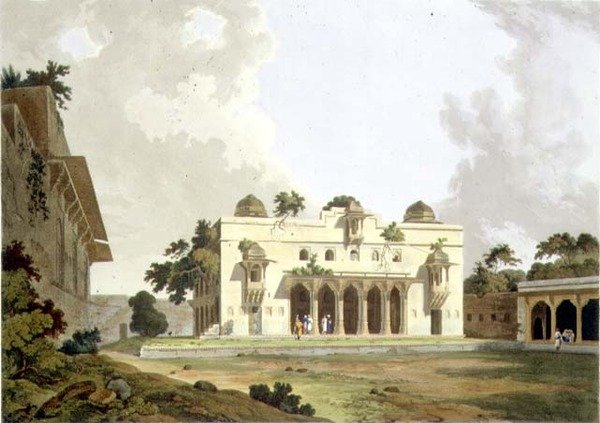 Romok Rotas Gur -ban, Bahar, II. Tábla a „Keleti táj” 4. részéből, pub. 1801 (aquatinta) alkotó: Thomas und William Daniell