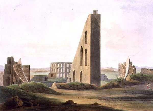 Delhi Obszervatóriuma, XX. tábla az „Oriental Scenery” 3. részéből, kocsma. 1808 (akvatinta) alkotó: Thomas und William Daniell