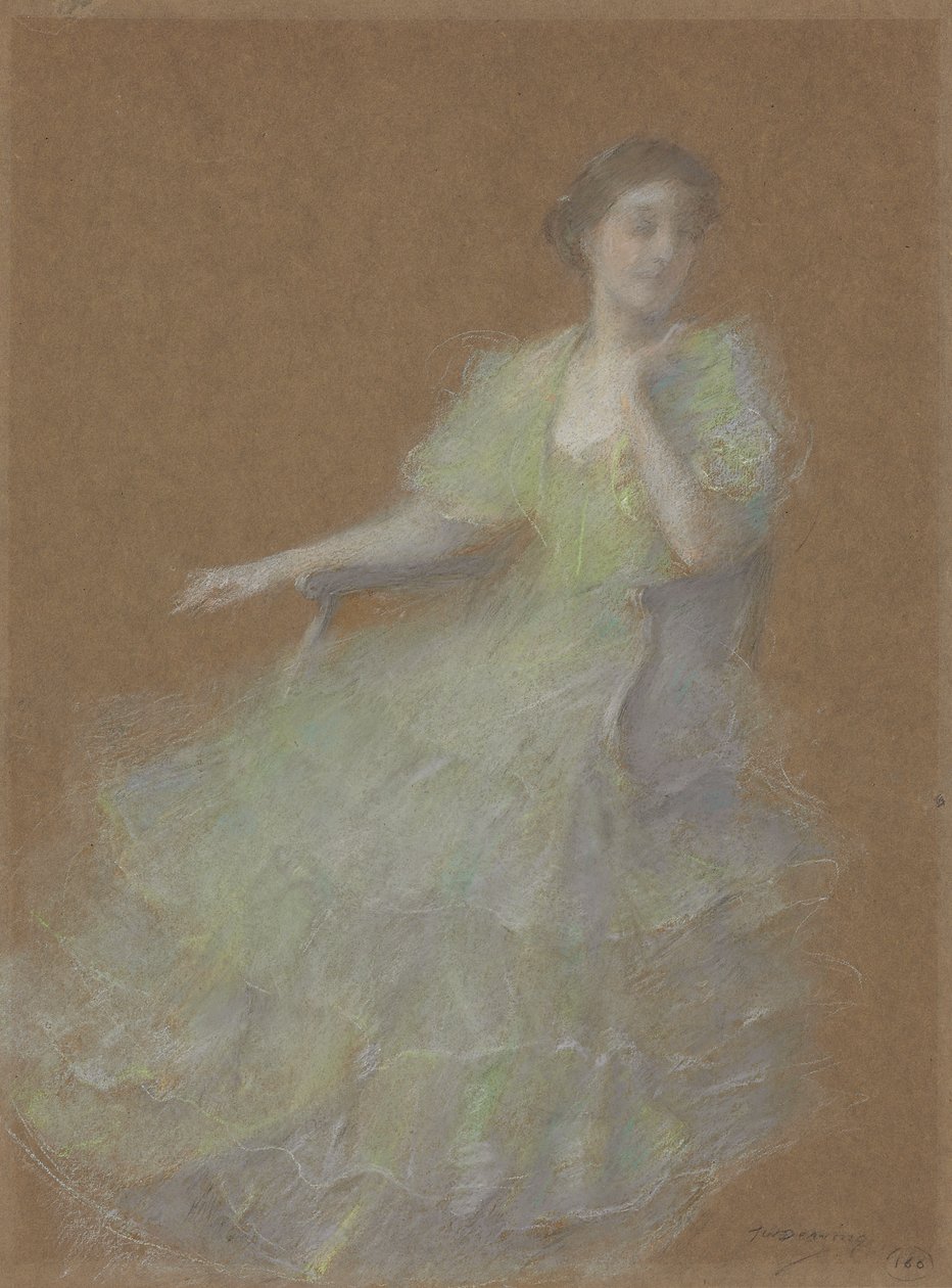 Zöld és arany, 1923-1926 körül (pasztell papíron) alkotó: Thomas Wilmer Dewing