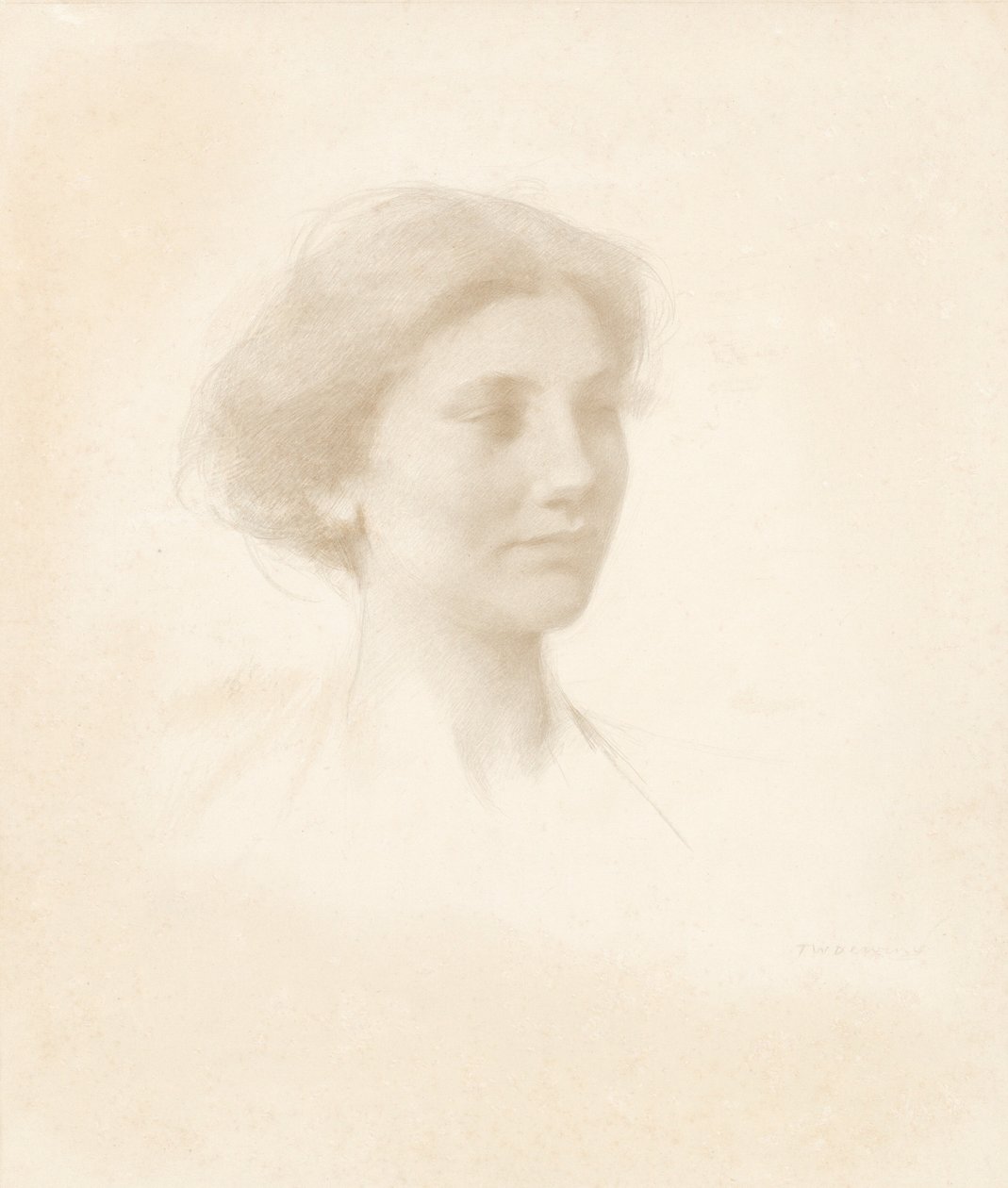 Egy lány feje alkotó: Thomas Wilmer Dewing
