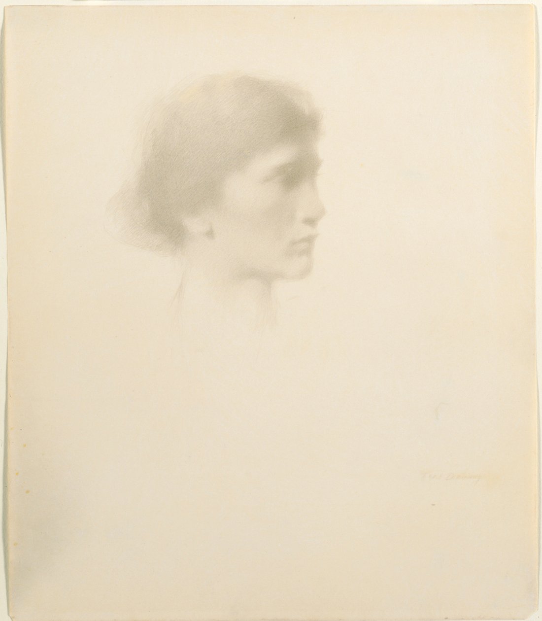 Egy nő feje, 1894 vagy azután. alkotó: Thomas Wilmer Dewing