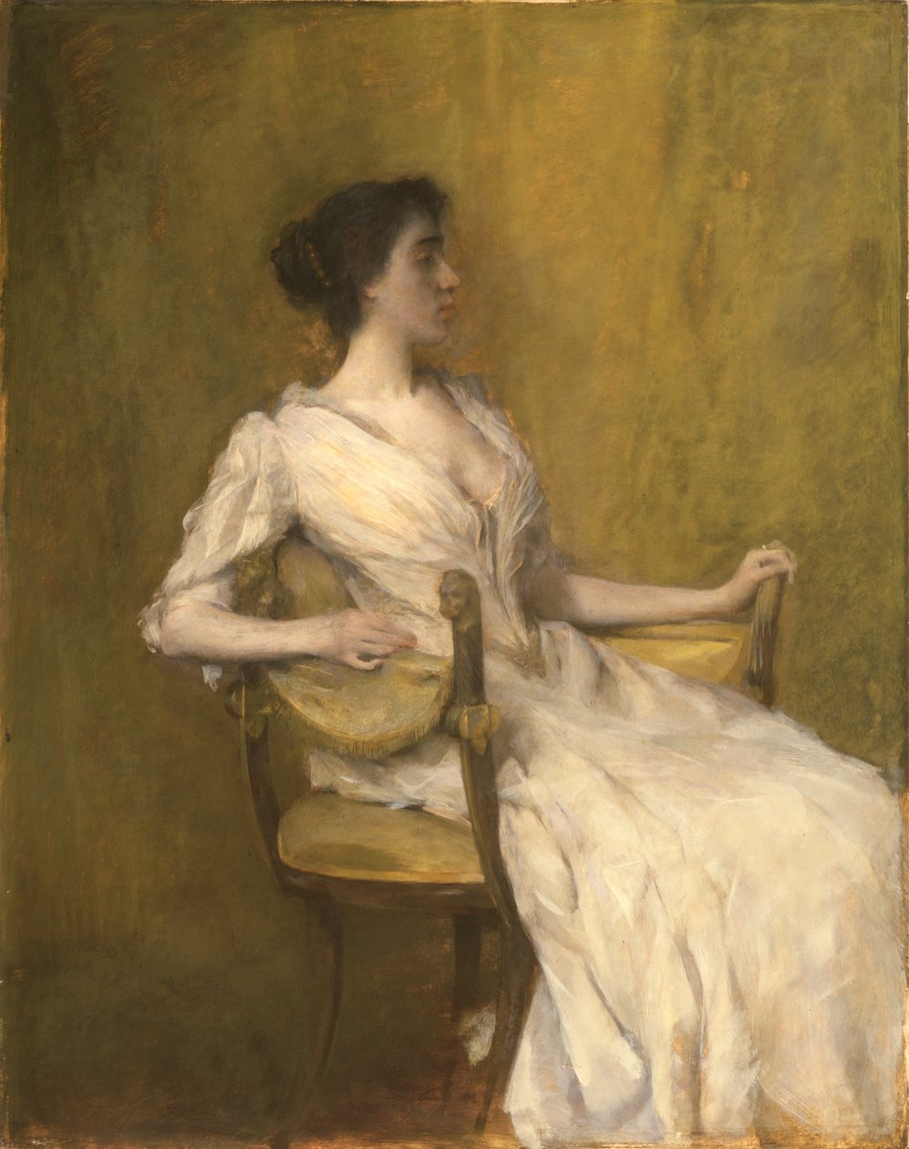 Hölgy fehérben, 1901 körül (olaj, tábla) alkotó: Thomas Wilmer Dewing