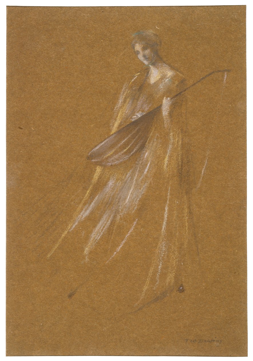 Dame mit Laute alkotó: Thomas Wilmer Dewing