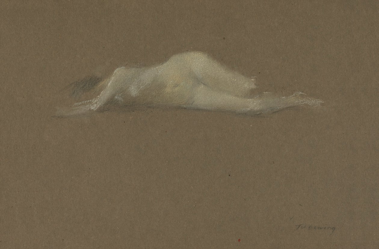 Meztelen nő az oldalán alkotó: Thomas Wilmer Dewing