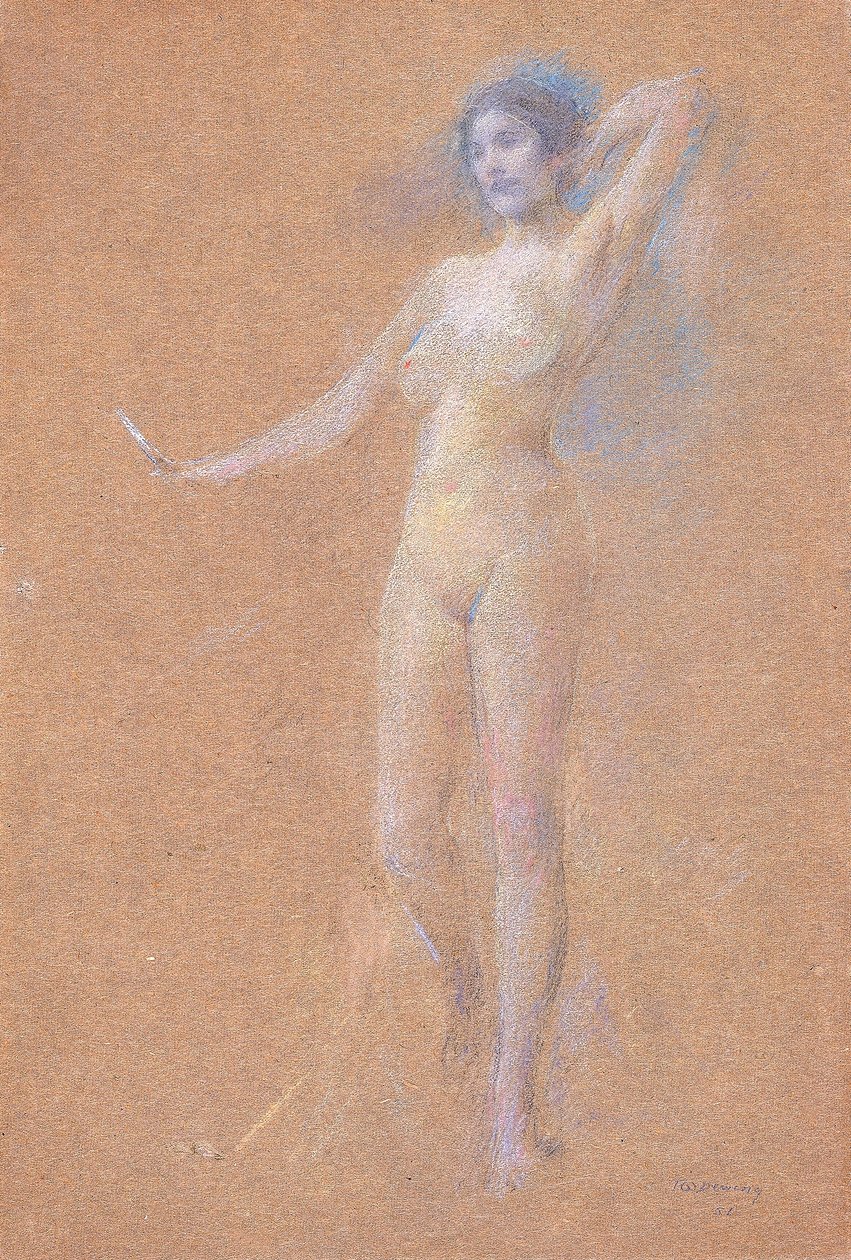 Álló akt figura egy lány alkotó: Thomas Wilmer Dewing