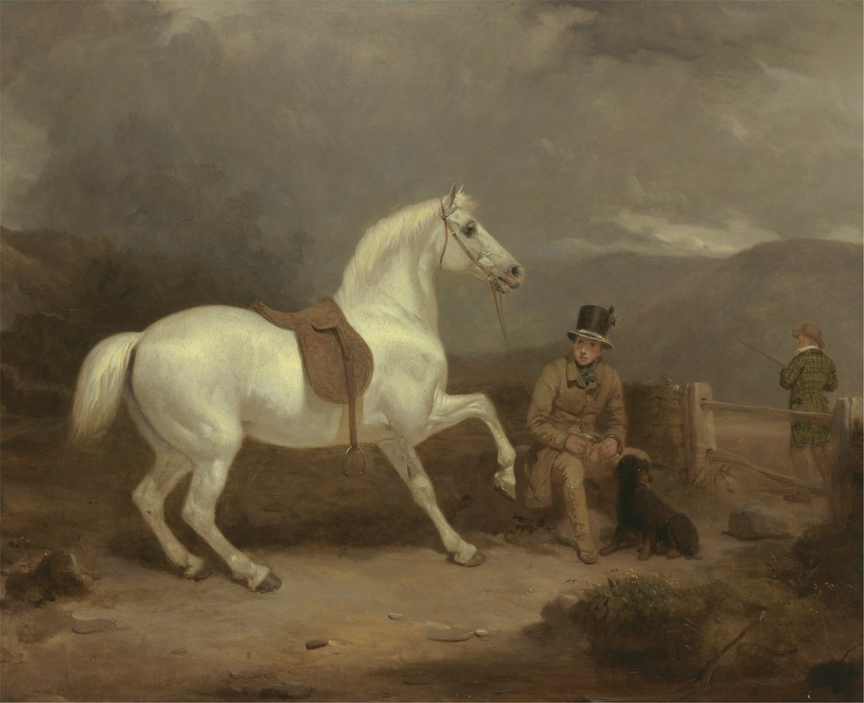 Gray Shooting Pony, valószínűleg Johnston King tulajdona, egy vőlegénnyel alkotó: Thomas Woodward