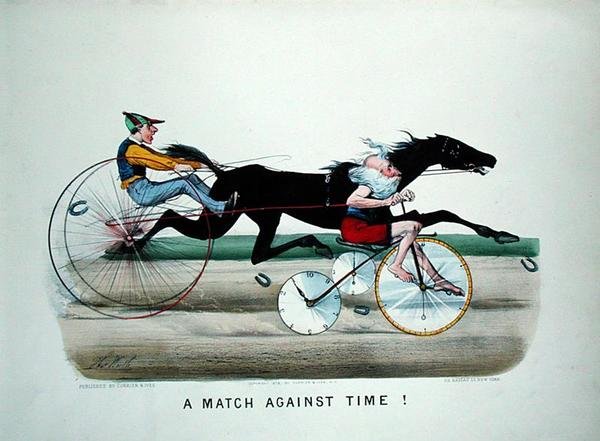 "A Match Against Time" verseny egy ló és az apa, az idő között kerékpáron alkotó: Thomas Worth