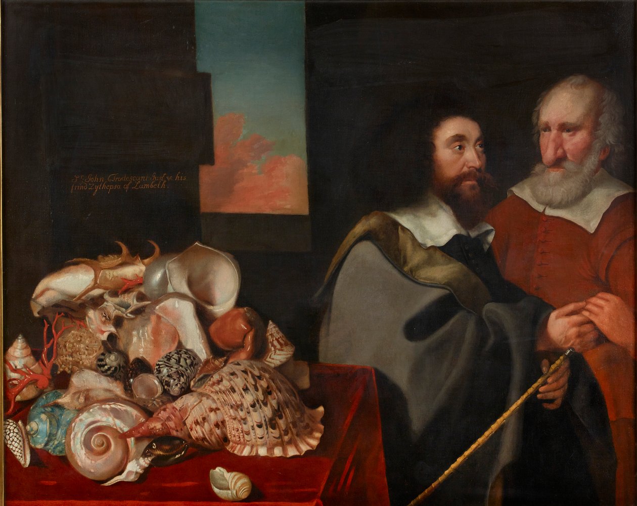 John Tradescant, az ifjabb Roger Friendrel és egy egzotikus kagylógyűjtemény, 1645 alkotó: Thomas de Critz