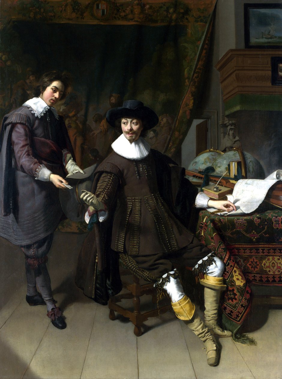 Constantijn Huygens és jegyzője alkotó: Thomas de Keyser