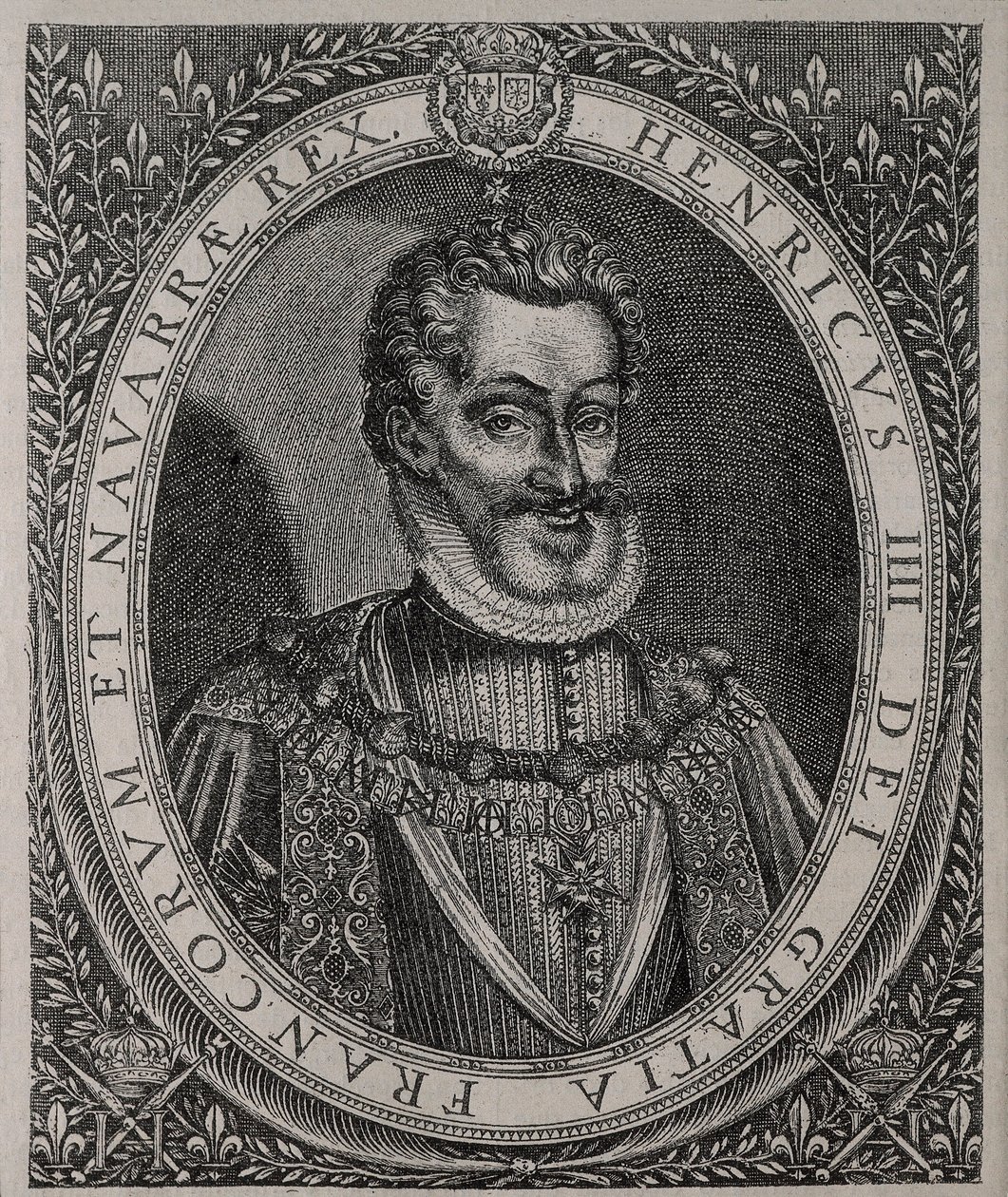 IV. HENRI francia és navarrai portréja (1553-1610) Tomas de Leu metsze (XVI. század) alkotó: Thomas de Leu