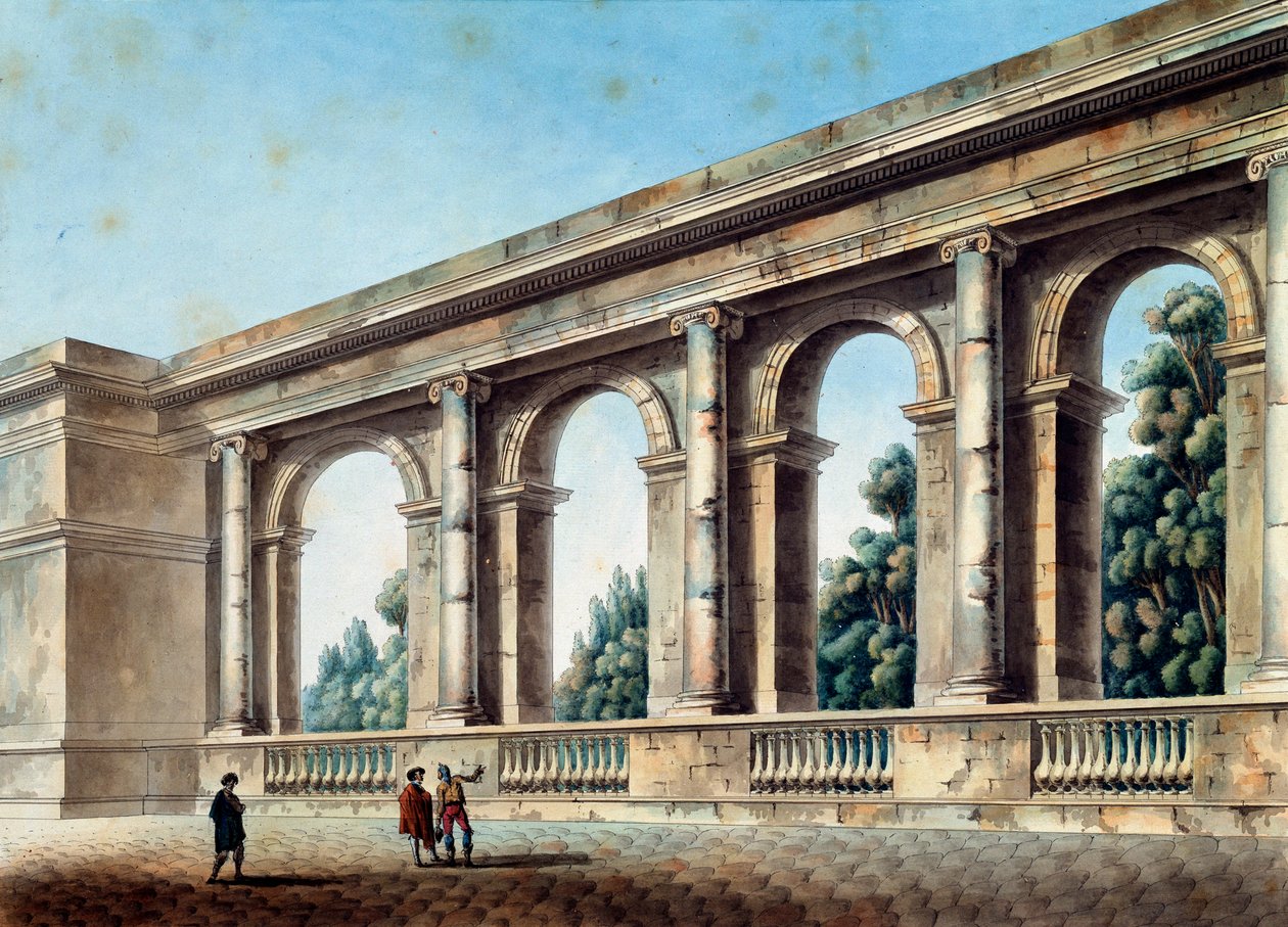 „Egy íves galéria képe”, c1791-c1794 alkotó: Thomas de Thomon