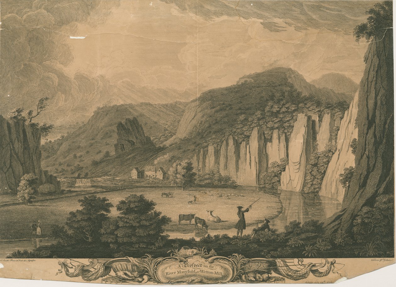 Wetton Mill: gravírozás, nd [c 1743] (nyomtatás) alkotó: Thomas of Derby (after) Smith