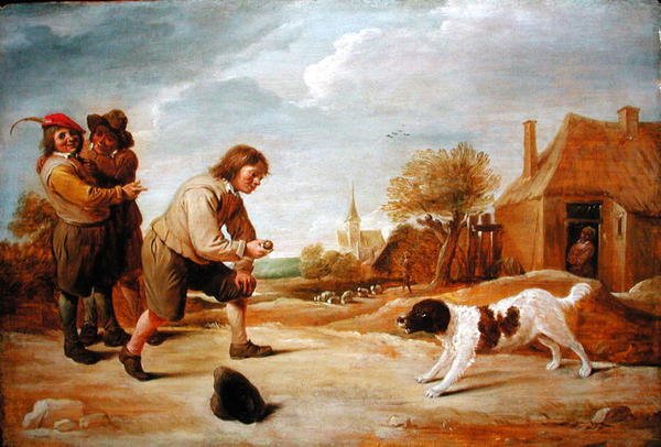 A fogási játék (olaj a panelen) alkotó: Thomas van Apshoven